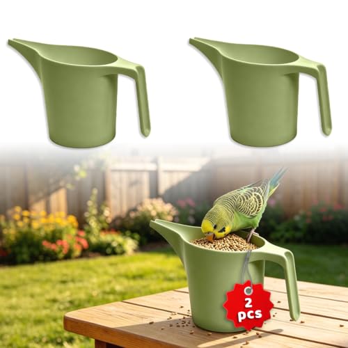 2 Pcs Bird Seed Scoop,Large Capacity Pet Food Scoop,Narrow Spout Design,Durable Material for Tube Feeders, Bird Feeders,Small Animal Cages Perfect for Bird Owners and Pet Lovers (Green)
