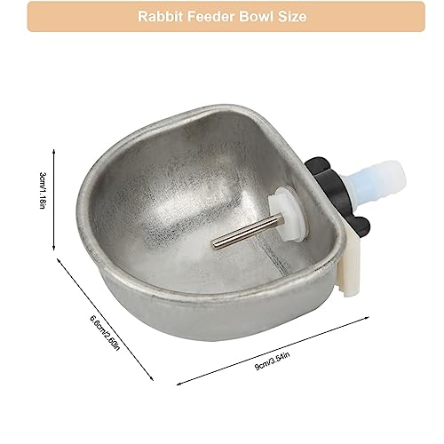 10PCS Rabbit Feeder Bowls, Rabbit Drinker Rabbit Nipple Water Bowl Stainless Steel Nipple Drinking Water Bowl Hanging Cage Bowl Feeding Tool for Rabbit Squirrels Chinchilla Hamster