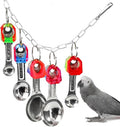 Bird Chew Toys, Parrot Toys, Spoon&Ring Toy for Small/Medium Birds | Steel Chain Spoons, Acrylic Rings, Bird-Safe Toy, Hangs Securely, Mental Stimulation; For Macaws, Cockatoos, Greys & More