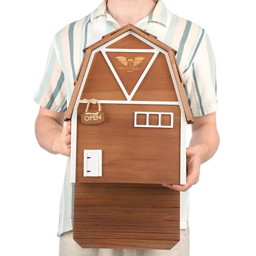 Big Bat Barn - 3 Chamber, Brown Cedar, Upto 150 Bats, Preassembled | Cedar bat barn with side vents, textured landing pad and preassembled wall-mount kit, holds 150 bats year-round. - style: 3 Chamber Big Bat Barn Brown (Up to 150 Bats)