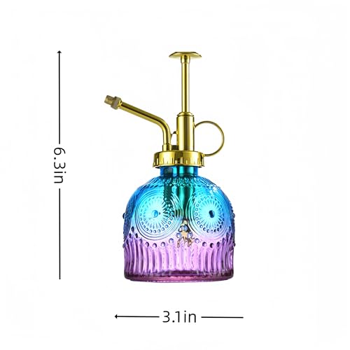 Indoor and Outdoor Potted Plant Sprayer Household Plant Glass Small Watering Can Spray Bottle Plant Sprayer Glass Spray Bottle Decorative Spray Bottle (Purple Gradient Blue) - color: Purple Gradient Blue
