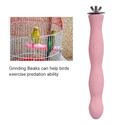 Bird Perch Parrot Perches for Cage Bird Grinding Bar Extender | Bird Perches for Cage, Bird Cage Accessories, Prevents Feather Plucking, Parrot Perch, Pink Parrot Attractor, 8.7 Inches
