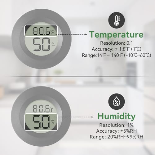 Atogou 2-Pack Mini Hygrometer & Thermometer, Indoor Digital Humidity Meter | ℉/℃, Outdoor Gauge Temperature for Home, Office, Reptile, Car, Greenhouse, Lab, Terrarium, Cellar.. A01 Black - color: Black 2-pack