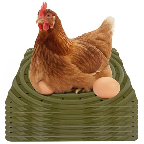 Lil'Clucker Washable Chicken Nesting Pads for Laying Eggs Nesting Pads for Chicken Coop Nesting Chickens Durable Chicken Bedding for Coop, Poultry Nest Box Pads for Chickens (Green, 8-Pack) - color: Green, size: 8-Pack