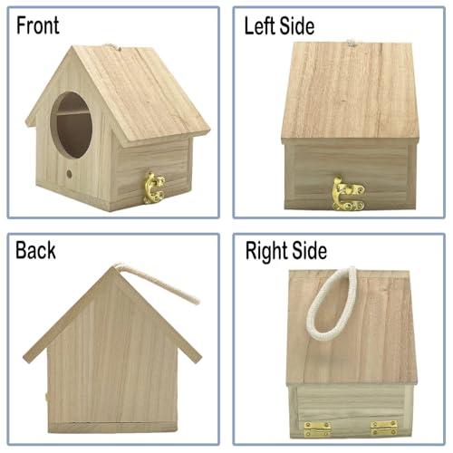 Tfwadmx Wooden Bird House, Hanging Birdhouse for Outside, Garden Patio Decorative Nest Box Bird House for Robin Budgie Swallow Little Sparrow Finch Throstle or Medium Size Birds