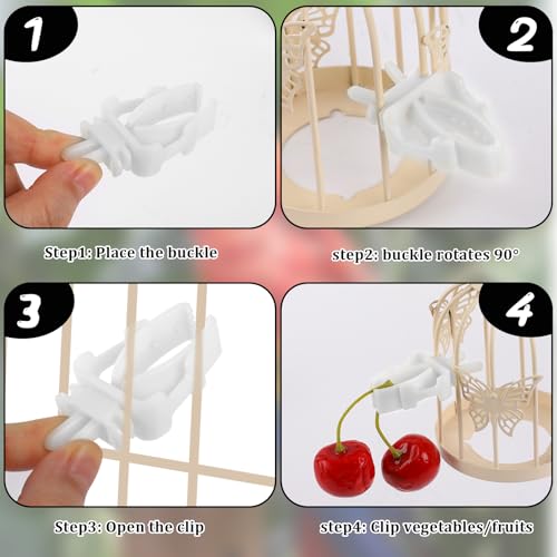 12 Pieces Bird Cage Food Holder, Millet Holder for Birds Cages Small Animal Fruit Vegetable Stick for Budgie Parakeet Macaw Cockatiel Conure Cockatoo Macaw