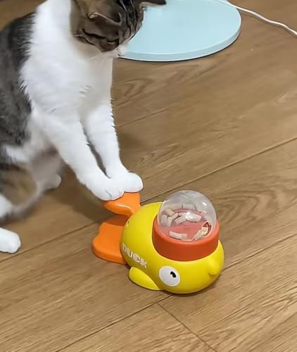 Interactive Treat Dispenser Toy for Cat Enrichment Toys to Play with, Dog Duck-Shaped Treat Toy, Duck Treat Dispenser for Dogs Cat Slow Feeder Food Puzzle, Mental Stimulation and IQ Training