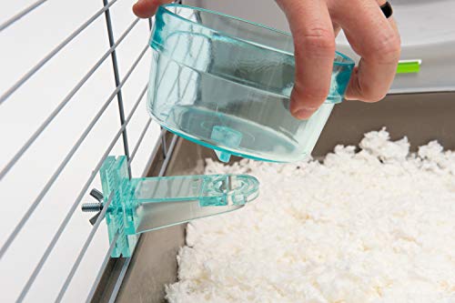 Lixit Quick Lock Removable Cage Bowls for Rabbits, Guinea Pigs, Gerbils, Ferrets, Dogs, Cats, Birds, and Other Small Animals - Made in USA (Blue, 20 Ounce) - size: 20oz