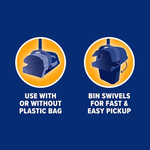 Arm & Hammer Dog Pooper Scooper Swivel Bin & Rake, Poop Scoop for Dogs, Black (2 Heavy Duty Scented Waste Bags Included) - size: One Size, style: Swivel and Rake Scooper