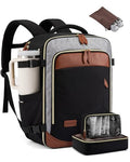 LOVEVOOK 40L Travel Backpack Carry On Airline Approved, Large Backpack with 3 Packing Cubes, TSA Travel Essentials Carry On Bag, Waterproof Weekender Overnight Luggage Daypack, Fits 17.3 Inch Laptop - color: Black-gray-chestnut Brown, size: Large - 17.3 I