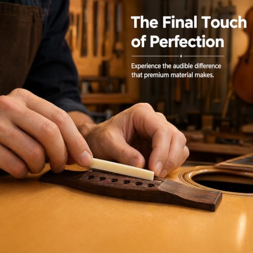 Miwayer 2 Pack 6-12 String Guitar Untreated Unbleached Bone Saddle Blank, Guitar Bridge Blank Saddles, Cut from Whole Bones, 80x10x3mm - color: Untreated Saddle 80mm 2 Pack