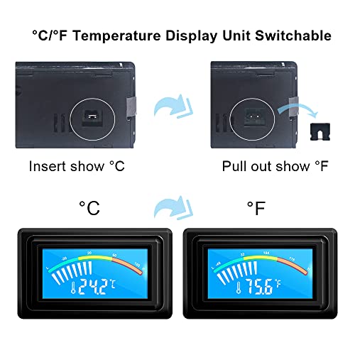 KETOTEK Digital Thermometer Temperature Gauge USB Power Supply with Sensor Probe for Aquarium Vehicle PC Case Incubators Brooders Climb Pet Fahrenheit & Celsius LCD Display - style: USB Interface