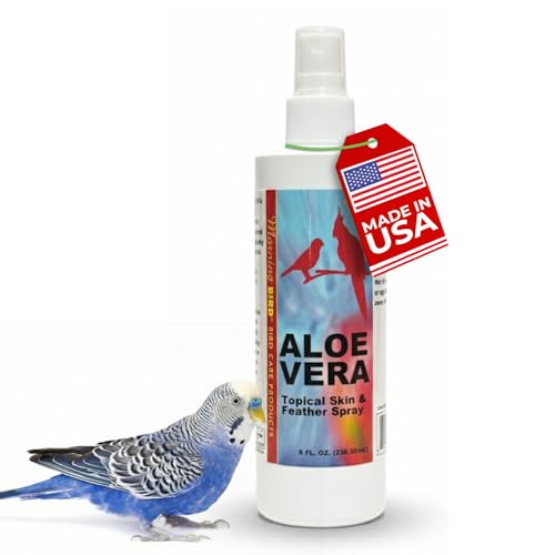 Aloe Vera Spray 8 Fl Oz - Natural Skin & Feather Care Spray | Soothes Dry Skin & Supports Healthy Feathers – Easy to Use Bottle for Gentle Hydration for All Birds - size: 8 Fl Oz (Pack of 1)