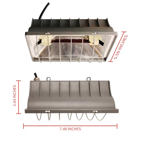 250W Chicken Coop Heater for Winter Chicks Ducks, Chicken Brooder Heater Lamp w/ 2 Heating Mode & Adjustable Hanging Height for Livestock Pet Inside Outdoor Lamp (250W-Black)