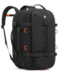 Tolaccea Travel Backpack 40-50L, 16" Laptop Carry On Duffle for Travel Work | 40-50L Expandable, TSA Approved 180° Open, 3L Wet-Dry Pocket, RPET Fabric, 3-in-1 Convertible Carrying, Detachable Waist Belt - color: Black