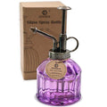 Glass Watering Spray Bottle,Plant Mister watering can indoor with Bronze Plastic Top Pump, Glass Small Watering Can for Garden, Plants, Cleaning (Purple) - color: G-Purple