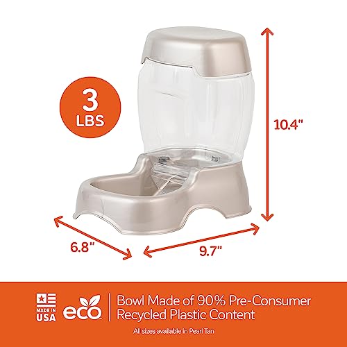 Petmate Pet Cafe Feeder Dog and Cat Feeder Pearlescent Colors 3 Sizes, Made in USA - color: Pearl Silver, size: 3 lb
