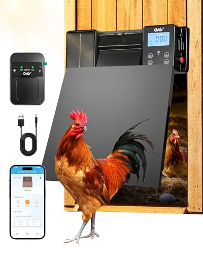 Ortis Solar Powered WiFi Automatic Chicken Coop Door - Patented Anti-Pinch Frameless Design Eliminates Jamming, Remote App & Astronomical Control, IP65 Rated for Rain & Snow
