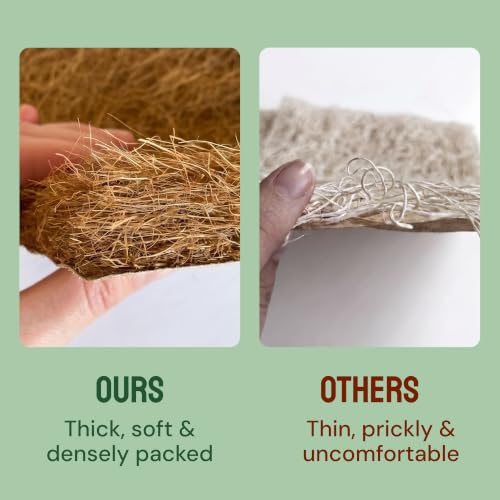 Hatortempt Chicken Nesting Pads for Chicken Coop, 13"x13" 10-Pack Bedding | Ammonia Absorbing Coconut Coir - Reduce Box Odors - Tear-Resistant Chicken Supplies - Trimmable Nest Liners for Laying Hens