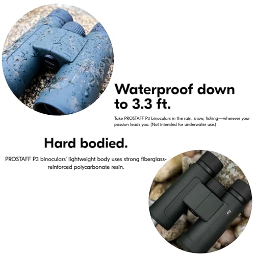 Prostaff P3 10x42 (16777) Black Binoculars Bundle with Lens Pen, and Cloth - High Powered Compact Adult Binoculars for Hunting, Bird Watching, and Hiking Essentials, Zoom Lightweight Travel - style: P3 10x42