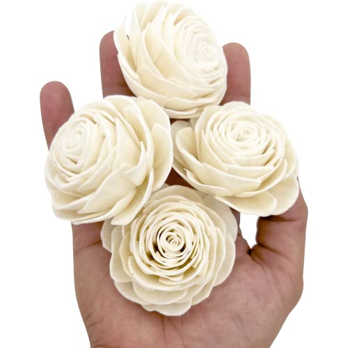 5175 Pk4 Medium Sola Shred Roses - Natural Bird Foraging Toys, Soft Wood Parrot Chew, Parakeet Foot Cage Accessories, Handmade Budgie Treats, Cockatiel Play Parts, Conure Activity Center - color: Medium Sola Rose
