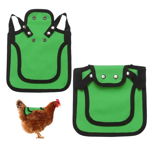 M METERXITY 4-Pack Chicken Saddle for Hens, 9.8 Inch Canvas Chicken Apron Back Protector with Adjustable Strap for Protecting Bird Back Feathers, Poultry Saver [Grass Green] - color: Grass Green