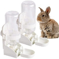 kathson 2PCS Rabbit Water Bottle, 17oz Hanging Water Fountain Automatic Dispenser No Leak WaterFeeder for Bunny Chinchilla Guinea Pig Hedgehog Ferret - size: 2PCS Water Dispenser, White