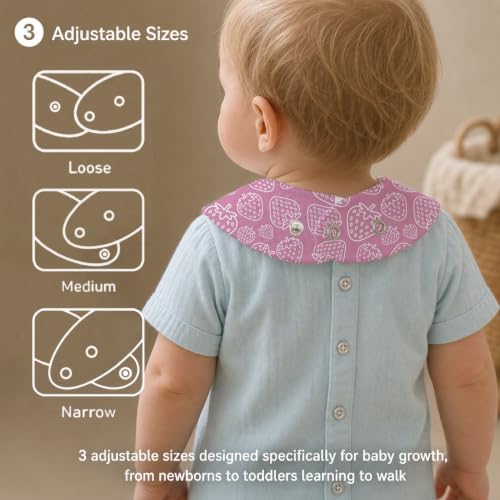 Baby Organic Cotton Teething Cloth Newborn Baby Burp Cloth Bandana Drool Cloth for Drooling Cotton Baby Gifts - color: Strawberry