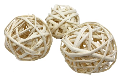 Bonka Bird Toys Pack Three Natural Woven Bamboo Balls Foot Talon Craft Part, Parrot Cage Toy, Amazon, Macaw, Eclectus, and Similar (1257 3.50 Imch) - size: 3.50 Imch