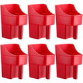 6 Pcs Plastic Feed Scoop Enclosed Feed Scoop with Measure Marks Heavy Duty Durable Stackable for Horse Goat Ranchers Livestock Homesteaders Feeding Supplies (Red) - color: Red