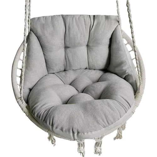 Hammock Chair Cushion, Hanging Basket Egg Chair Cushion Round Seat Thick Nest Back Pillow for Patio Garden Swing Chair Seat Pads (Only Pads) (Gray) - color: Grey