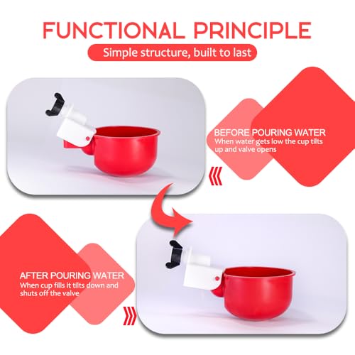 32 Pack Auto Chicken Poultry Waterer Cups Feeder for Diy Chicken Coop Automatic Watering Cup Dispenser Drinker Bebederos De Agua Para Gallinas with Mounting Hole Opener Double Leak-proof Washer - size: 32 Pcs