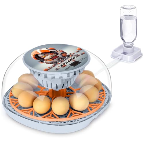 Smart Chicken Incubators for Hatching Eggs with Automatic Turner Small Poultry Duck Quail 12 Egg Incubator Temperature Control Display Hatcher Machine (Mechachick, ℉) - color: Mechachick