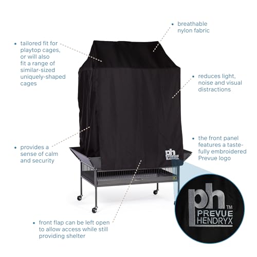 Prevue Pet Products Large Bird Cage Cover - 12505 Black 36" L x 24" W x 49" H - size: 36.0"L x 24.0"W x 49.0"H