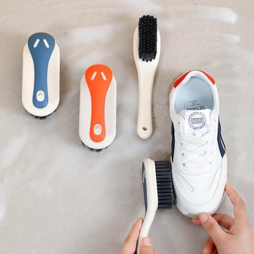 Soft Bristle Scrub Cleaning Brush Stain Remover Brush Fabric Cleaning Brush Laundry Brush Small Scrub Brush Cleaner Household Cleaning Brushes for Carpet, Clothes, Bathroom,Sneaker-2 Pack (Orange) - color: Orange