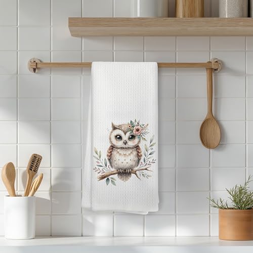 Cute Owl Floral Kitchen Towels, Owl Lover Gifts Dish Tea Towels for Kitchen Decor,Cute Owls Decorative Dish Tea Towels, 16x24 Inch - color: 11color