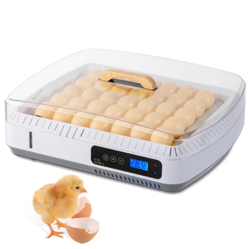 35 Egg Incubator with Automatic Egg Turning, Digital Temperature and Humidity Control, Water Alarm for Hatching Chickens, Ducks, Geese, Birds, Quail