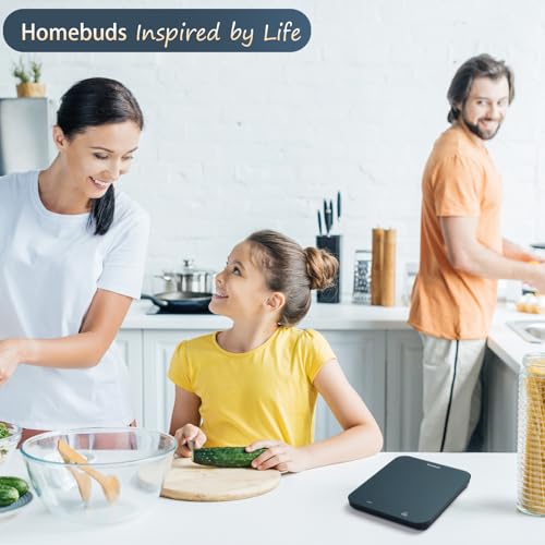 Homebuds Food Scale, 33lb/15kg Digital Kitchen Scale, Weight Grams and Ounces in 1g/0.1oz Precision for Baking and Cooking, LED Display, 3*AAA Batteries Included, Tempered Glass, Blue - color: Blue