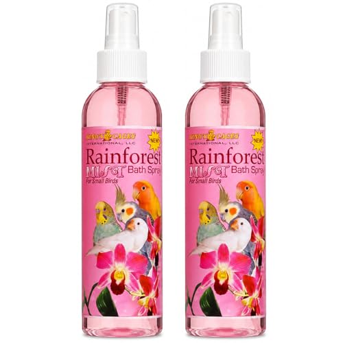 King's Cages Pk2 Rainforest Pink Mist 8 oz. Bath Spray Hawaiian Hibiscus Scent Feather Conditioning and Daily Grooming Use for Small Bird (Pack of 2) - size: Pack of 2