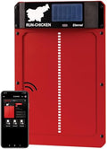 RUN-CHICKEN Door Eternal – Solar Automatic Chicken Coop Door with Built-in Solar Power & Battery Backup, Smart App & Timer Control, Weatherproof Aluminum, Predator-Proof, Easy to Install (Red)