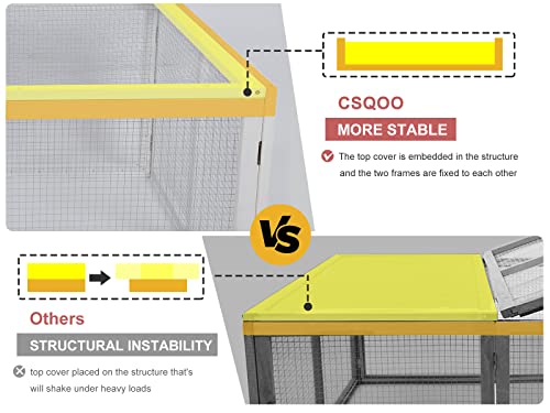 Chicken Coop Extension, Foldable Chicken Coop House Chicken Cage Wooden, Duck Chicken House Large Rabbit Enclosure Assembly Free (White)