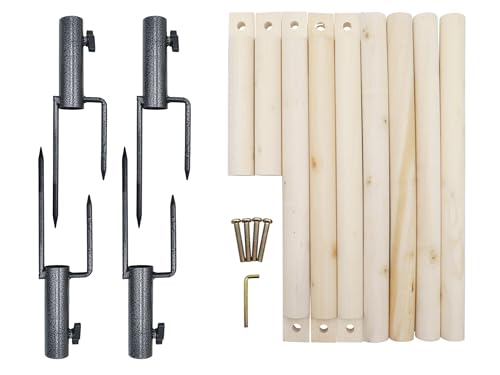 Large Chicken Perch Toy for Coop, Wooden Chick Perch Stand with Metal Ground Plug, Chicken Coop Backyard Poultry Accessories, Suitable for Poultry Rooster Chicks Large Bird Parrot