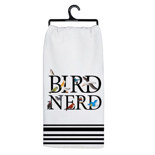 Bird Gifts Kitchen Towels, Gifts for Birds Lovers Watchers Decorative Hand Towels for Bathroom, Black and White Striped Bird Nerd Dish Tea Towel for Kitchen, 16x24 Inch