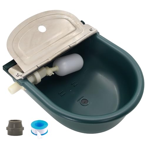 Automatic 1.2 Gallon Water Trough Cow Cattle Horse Water Bowls with Float ValveLivestock Tool Bowl for Cat Goat Sheep Dog Animal Drinking Equipment