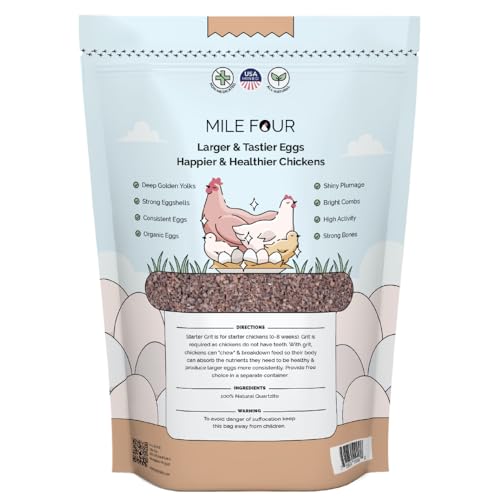 Baby Chick Grit, Age 0-8 Weeks, Quartzite Mineral, 4 lbs Bag | For Chicks Age 0-8 Weeks; Backyard Chickens & Small Flocks; 100% Quartzite/Crushed Granite Grit; Supports Digestion; Non-GMO - size: 4 Pounds (Pack of 1)