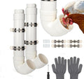 Homar 2pcs PVC Pipe Chicken Feeder, Waste-Free Chicken Feeder PVC The Sturdy and Durable PVC Material is Rodent-Proof and Can Withstand All Kinds of Weather and Birds 19.3“ L X 6.7” W X 3.8" Id - size: 2pc