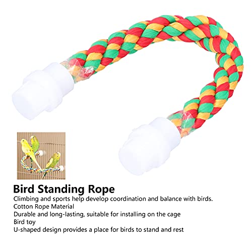 01 Bird Chew Toy, Multicolor Cotton U Shape Bird Rope Perch for Parrots