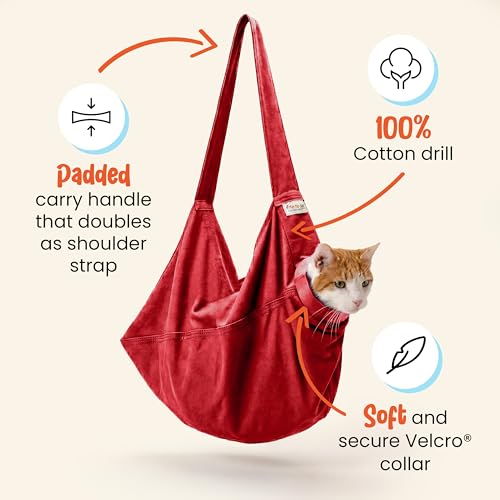 Cozy Comfort Carrier - Small Red Cat Carrier Soft and Pet Carrier for Nail Trimming, Vet Visits, Medication Administration, Dental Care, and Travel - color: Red, size: Small