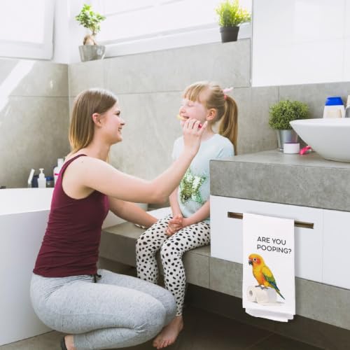 , Bird Decor Hand Towels for Bathroom, Bird Lover Gifts,are You Pooping Funny Bathroom Towel, 16x24 Inch（Agapornis） - color: Bird Nerd-04