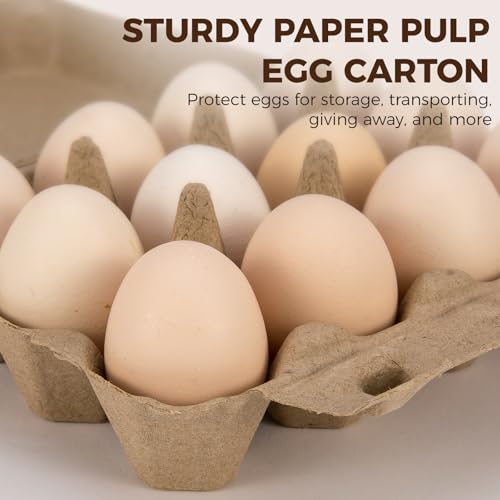 50 Pack Egg Cartons, 3x4 Style Paper Pulp Egg Trays, Sturdy & Reusable Egg Holder 12 Count Dozen Chicken Egg Storage Tray for Farmers, Home Use & Transport - style: 50Pcs Egg Carton